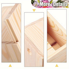 Small Wooden Storage Box with Sliding Lid