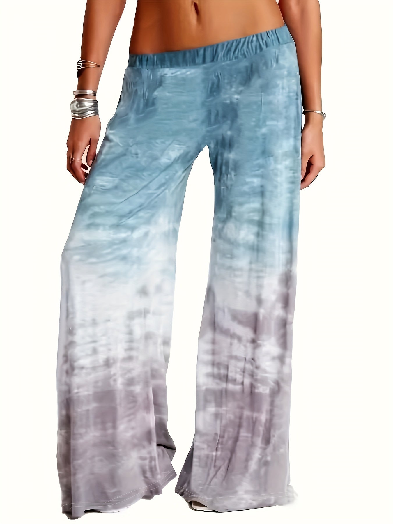  Tie Dye Wide Leg Trousers - High Stretch