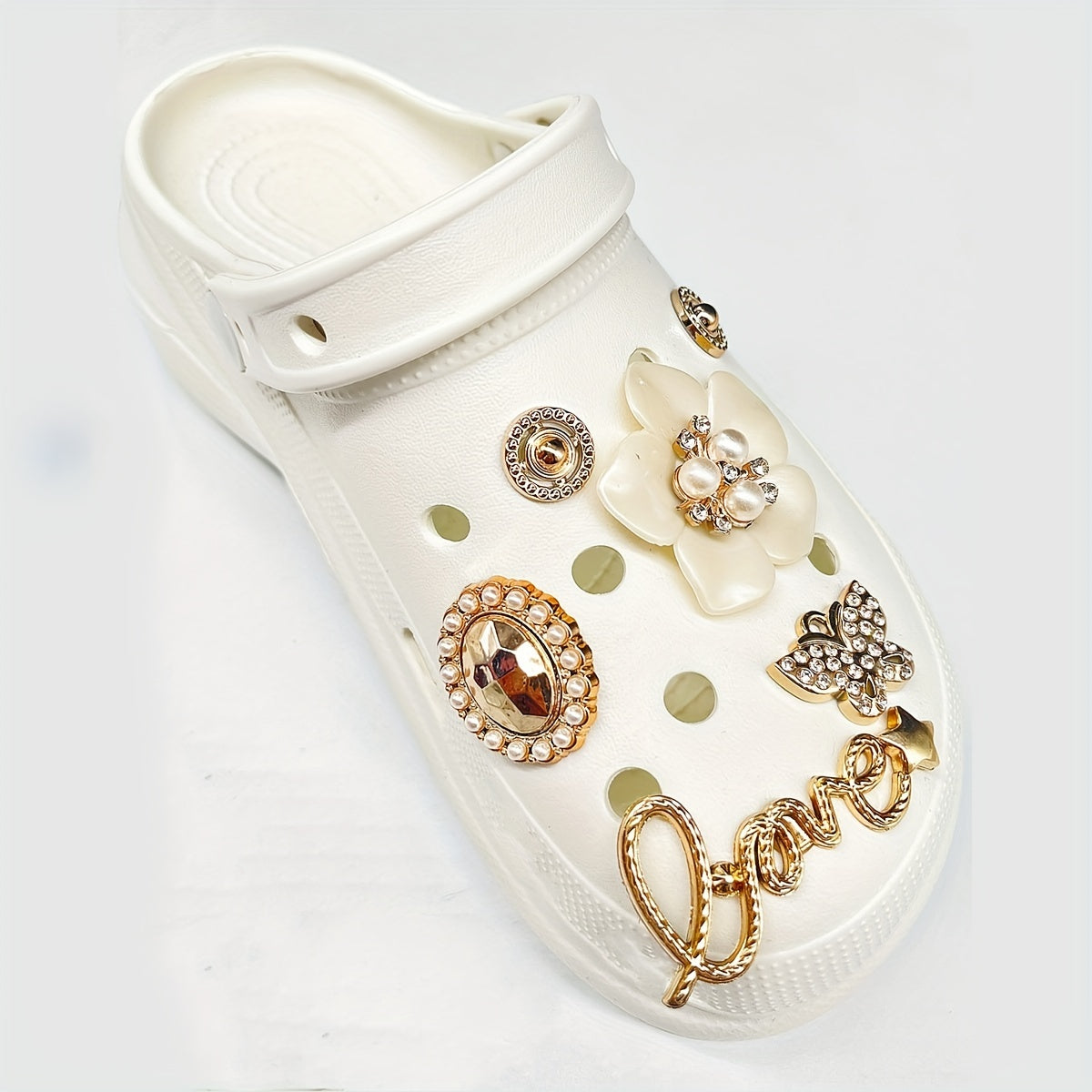 Camellia Shaped Bling Shoes Charms For Clog