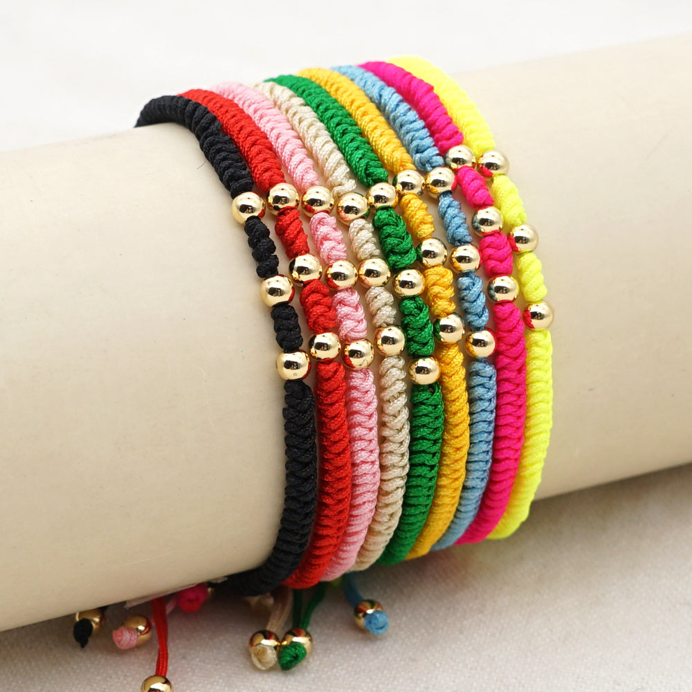 Golden Bead Bracelet For Women Ball Bracelet