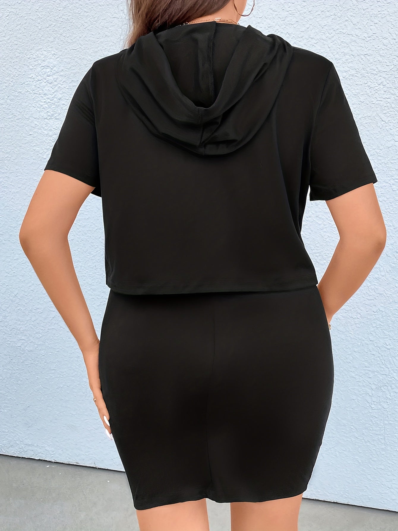  Short Sleeve Hoodie & Skirt Set