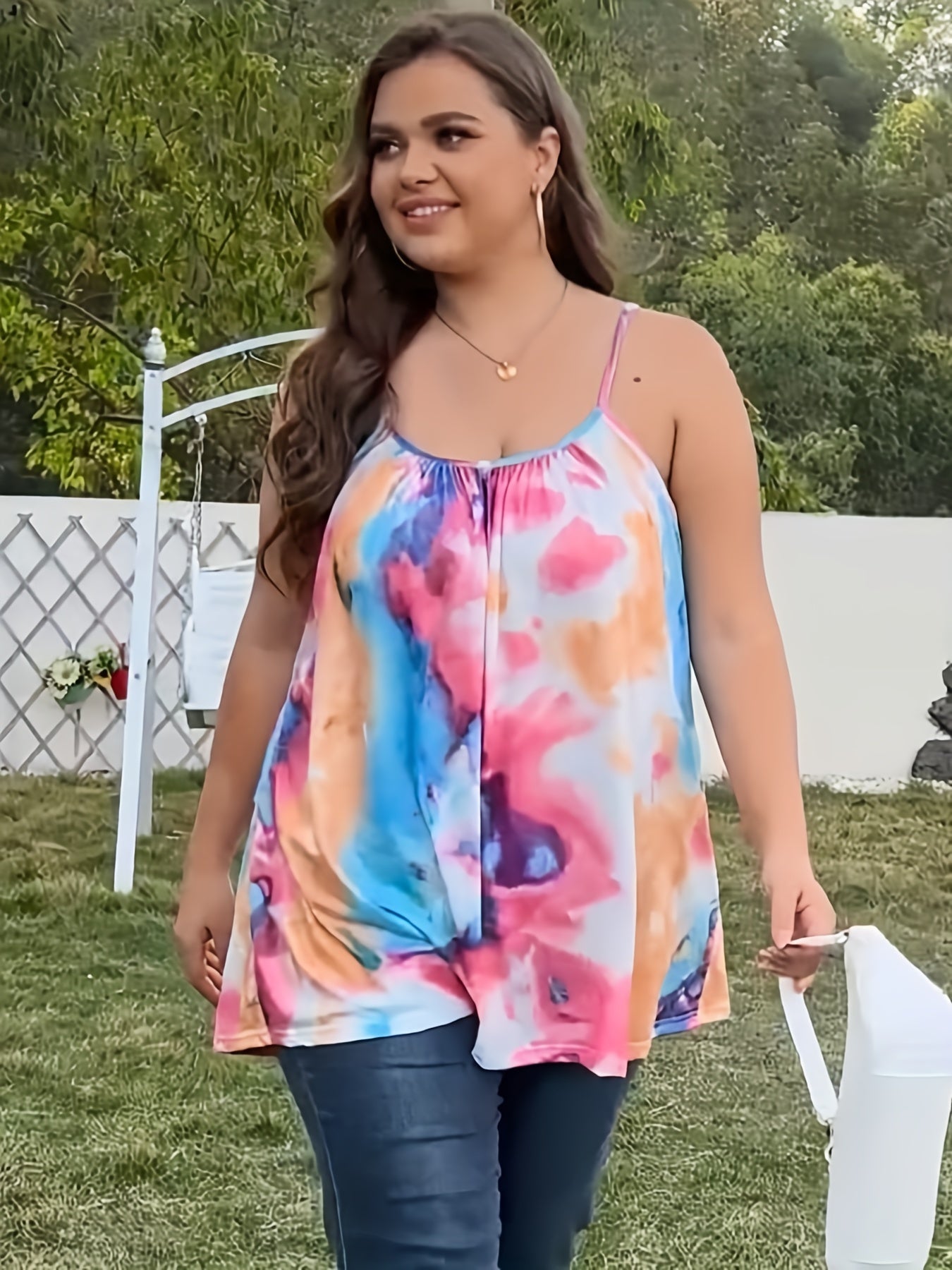  Tie Dye Round Neck Cami Top