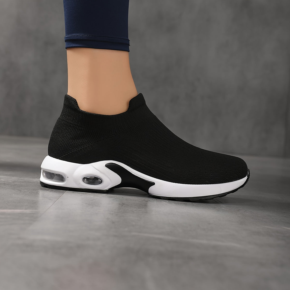 Women's Air Cushion Woven Socks Sneakers Slip-on Walking Shoes