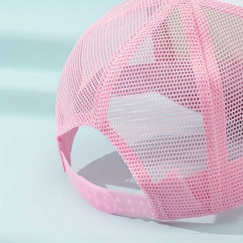 Kids Pink High Heels Mesh Baseball Cap Sunshade Trucker Hat