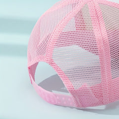 Kids Pink High Heels Mesh Baseball Cap Sunshade Trucker Hat