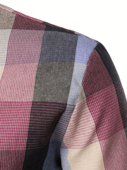 Plaid Print Men's Casual Short Sleeve Shirt