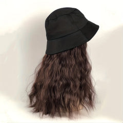 Women's Bucket Hat With Removable 29.97 cm Curly Hair Wig Hairstyle