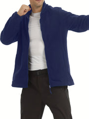 Men's Fleece Jacket Thermal Stretchable Zip Up Winter Coat