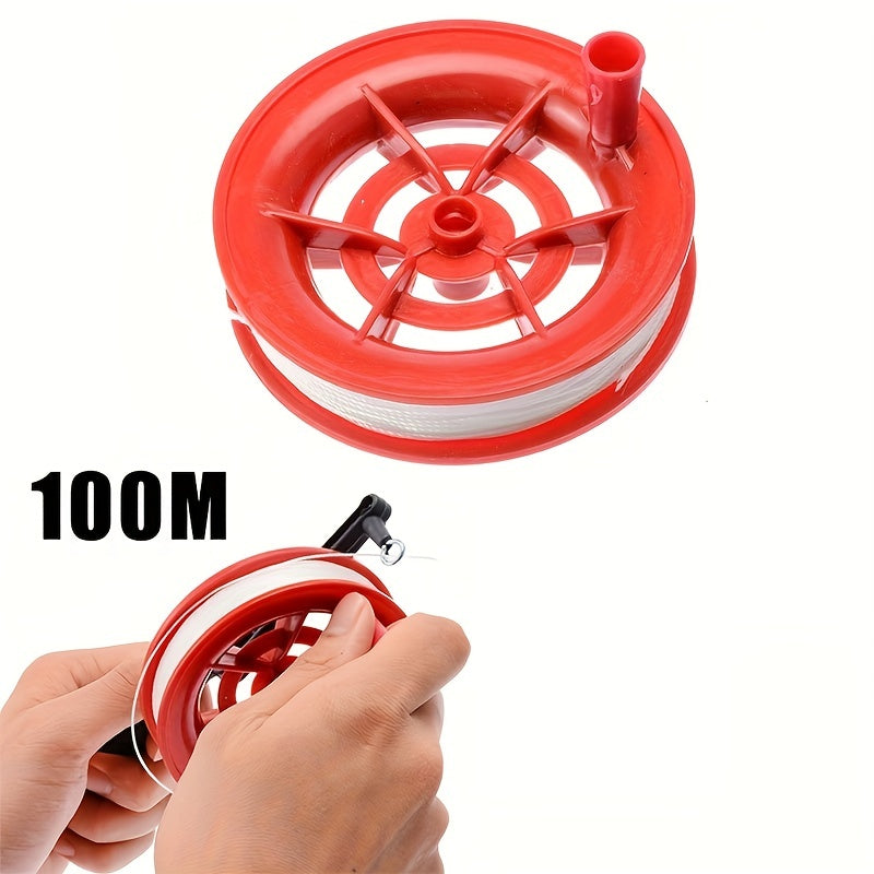 100M Flying Kite Line String With Plastic Reel Handle Winder Grip Wheel
