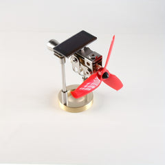 Metal Solar Windmill Model Kit Red Fan Blades High Copper Ornament