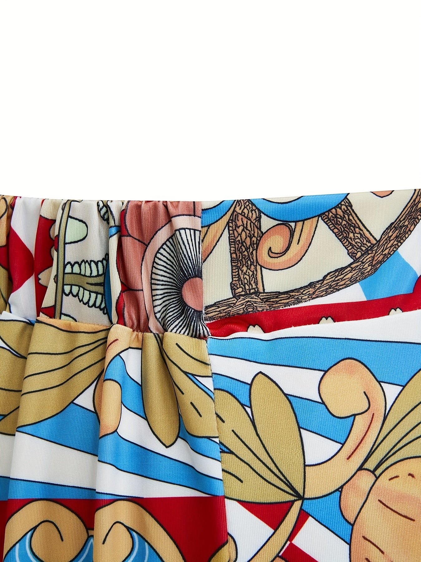  Women's Floral Wide Leg Stretch Pants