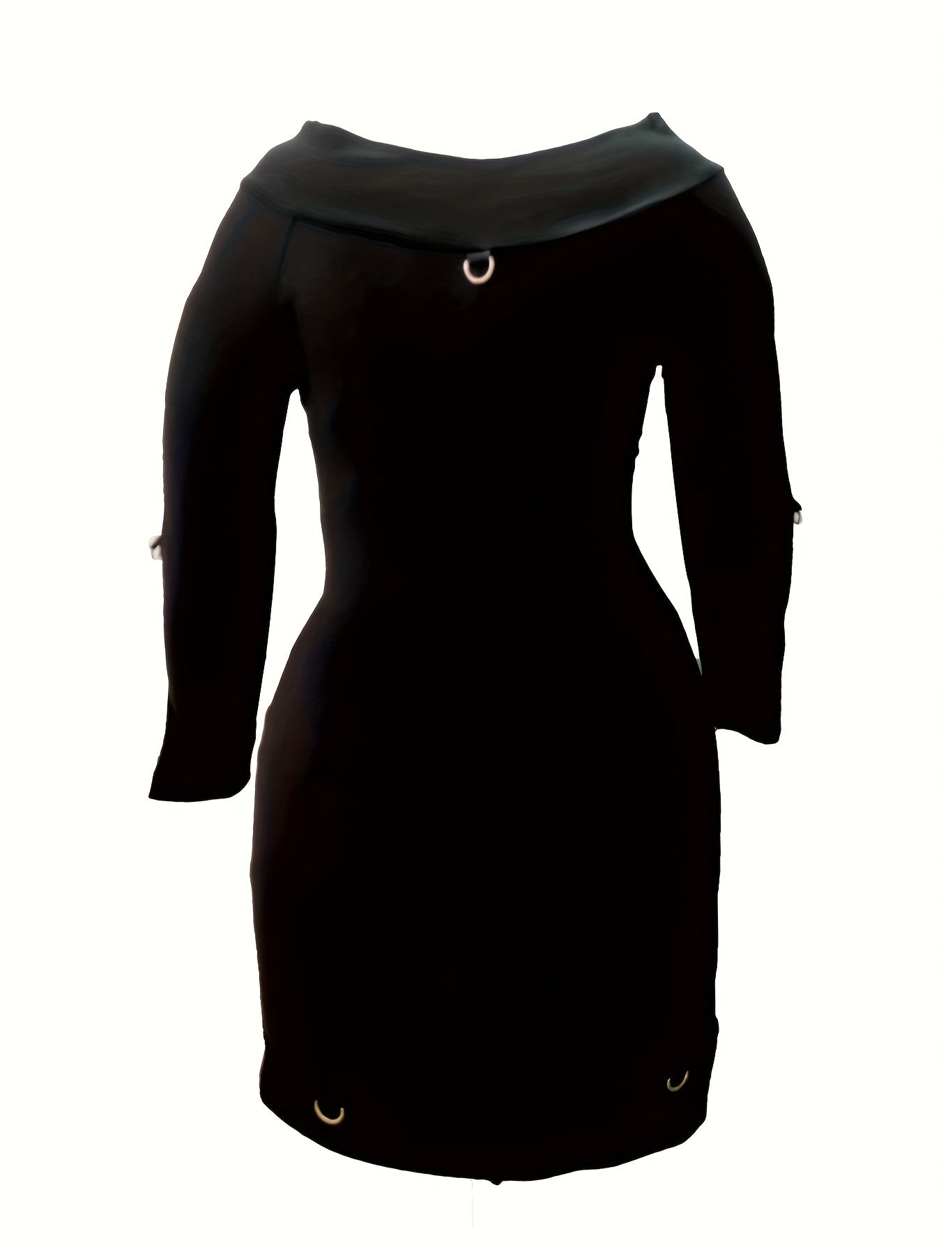  Off Shoulder Long Sleeve Knee Length Dress