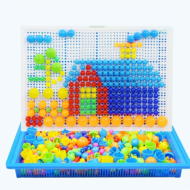 296pcs Mushroom Nail Building Blocks Puzzles Kids Educational Toys