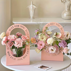4pcs Portable Flower Basket Paper Bouquet Box Packaging Bag