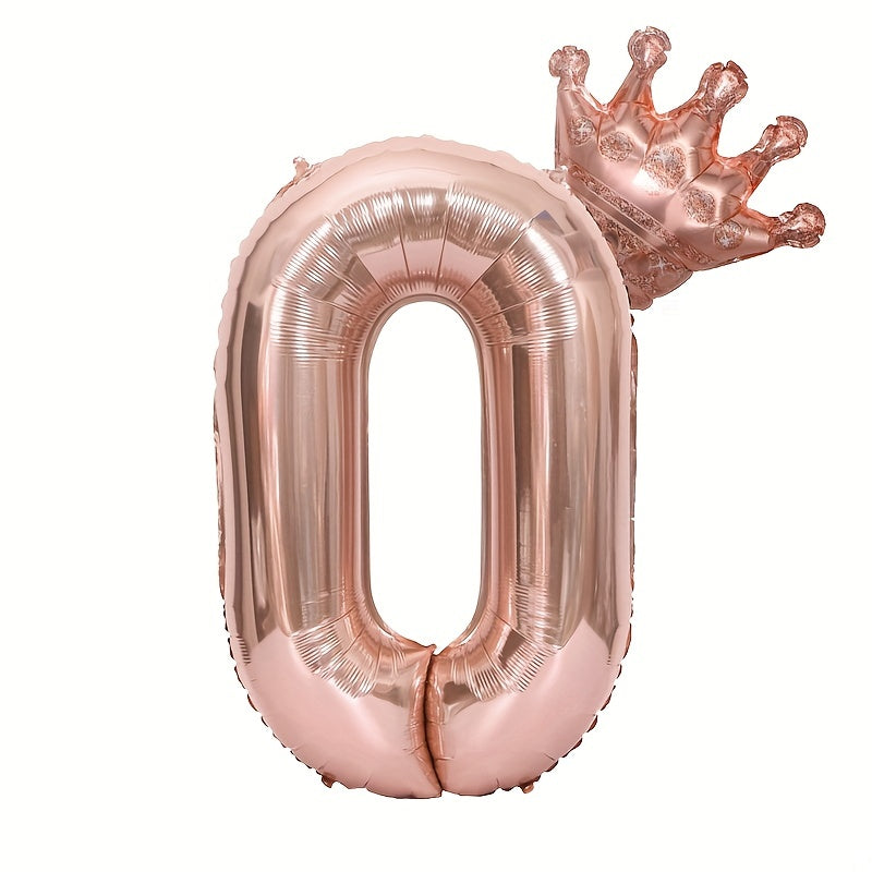 Rose Golden Crown Foil Balloon Set for Party Decor