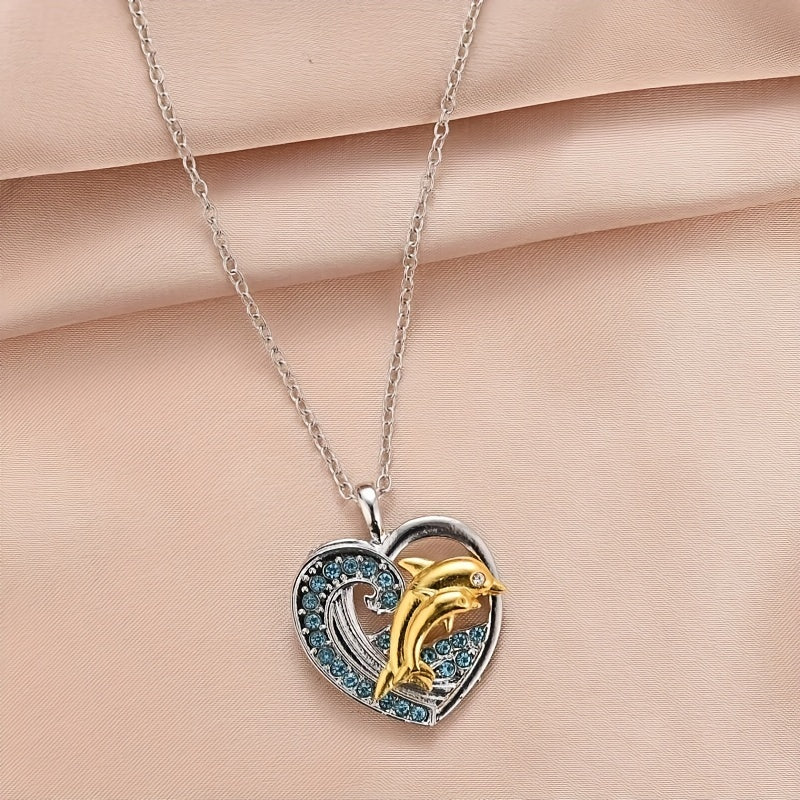Love Pendant Necklace Dolphin Necklace Men's Anniversary Gift
