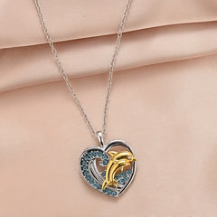 Love Pendant Necklace Dolphin Necklace Men's Anniversary Gift