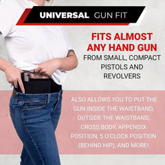 Concealed Carry Stretch Belt Holster Right Left Hand Universal