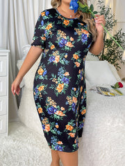  Nightdress Women's Floral Print High Stretch Sleep Dress