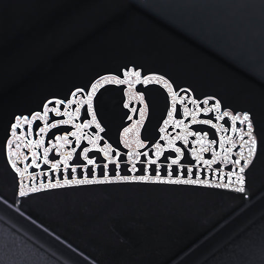 Golden Crystal Crowns Princess Crown Baroque Queen Tiara For Bridal Wedding