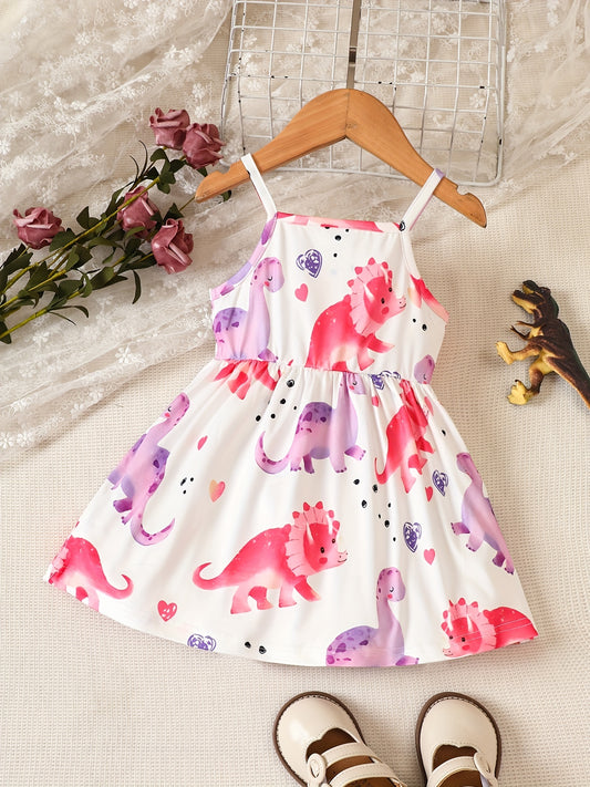 Baby Girls Dino Cami Dress for Summer