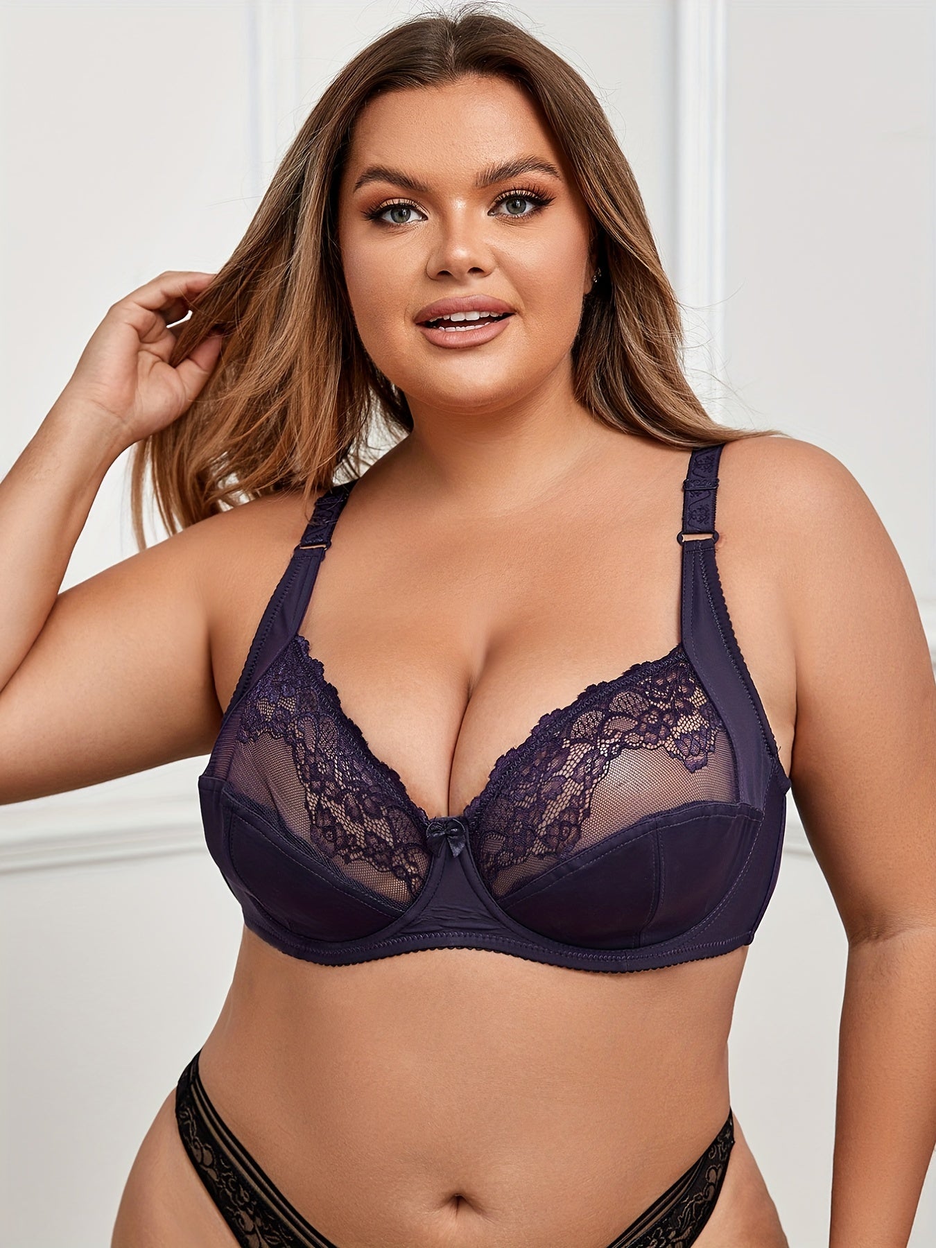 Sexy Bra Floral Lace Semi Sheer Bralette