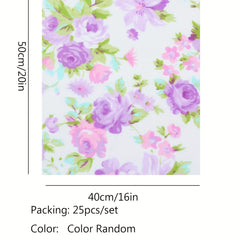 25pcs Random Patchwork DIY Quilted Fabric Set for Clothing and Home Decor