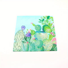 20pcs Wildflower Leaf Printed Napkins - Floral Cactus Paper Napkins