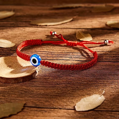 Evil Eye Charm Red Rope Adjustable Bracelet Unisex Hand Decoration