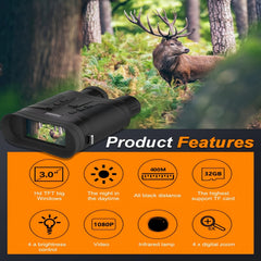 Night Vision Goggles 1080P Digital Infrared Binoculars with Infrared Lens