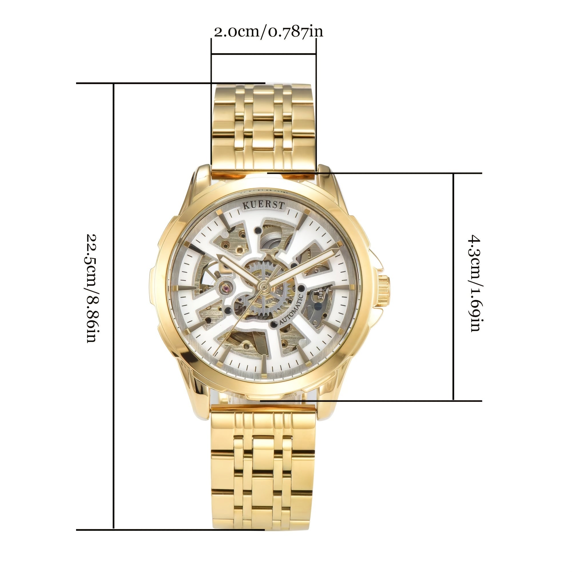 KUERST Men's Steel Strap Wheel-shaped Watch