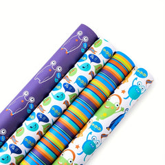 4pcs Colorful Gift Wrapping Paper Birthday Book Cover Background Paper