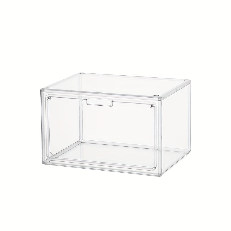 Transparent Shoe Box w/ Magnetic Door Plastic Shoes Storage Container