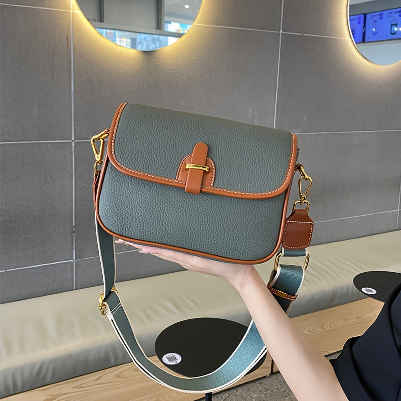 Stylish Beige & Brown Leather Crossbody Bag for Women