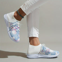 Women's Cartoon Bear Mesh Sneakers Lace-up Casual Running Shoes