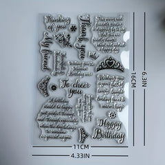Birthday Wishes Clear Rubber Stamp Set for Card Decoration and DIY Crafts