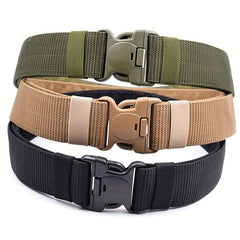 Unisex Green Tactical Elastic Canvas Belt Military Hiking Rigger Work Belt