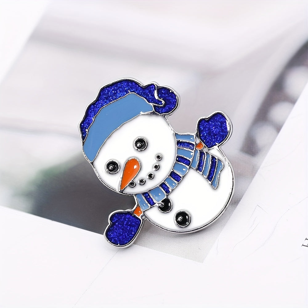 2pcs Christmas Brooch Snowman Santa Claus Bracelet Bag Accessory Holiday Men
