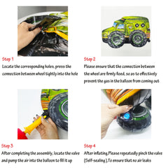 Construction Balloons 4D Assembly Big Truck Excavator Birthday Balloon