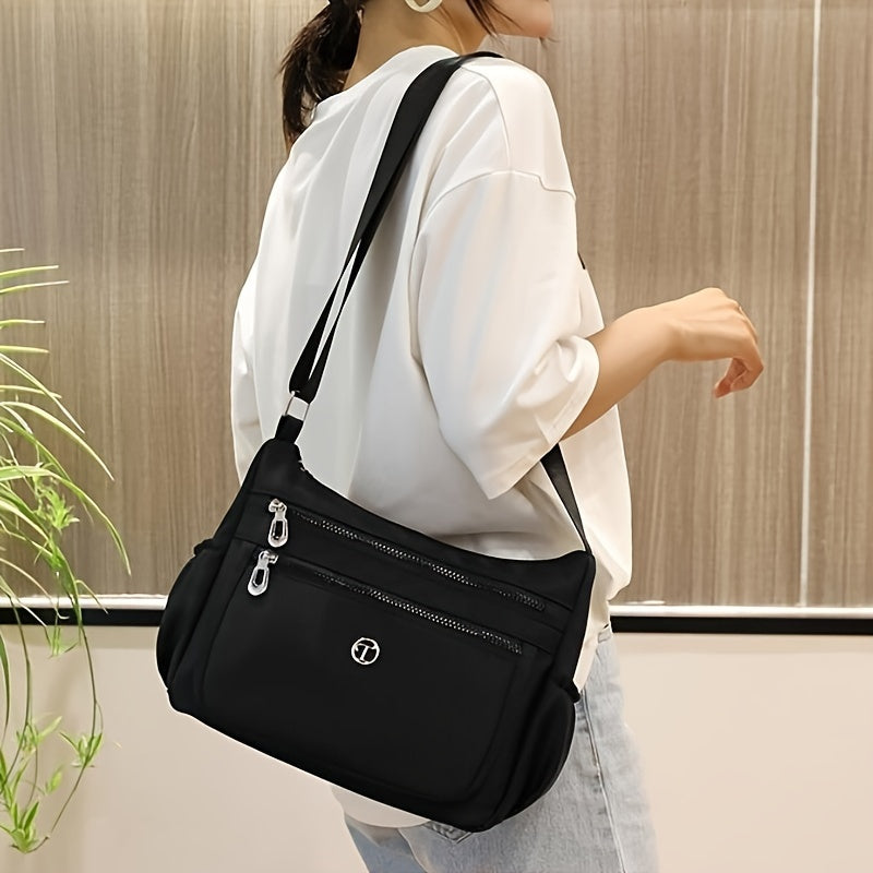 Casual Minimalist Hobo Shoulder Bag Solid Zipper Pocket Crossbody Wallet