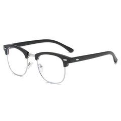 Classic Anti Light Glasses Frame Square Half Metal Half Frame