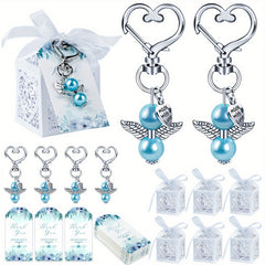 12pcs Angel Keychain Favors with Thank You Cards