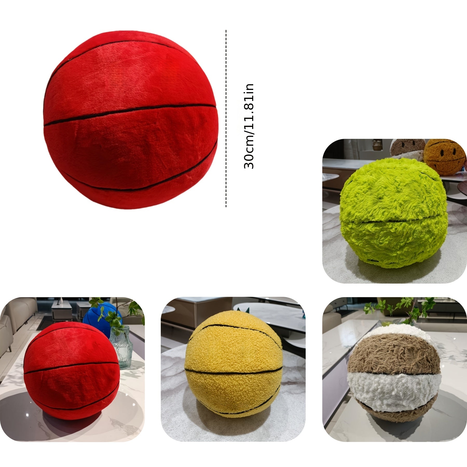 Smiling Face Basketball Plush Toy Soft Stuffed Animal