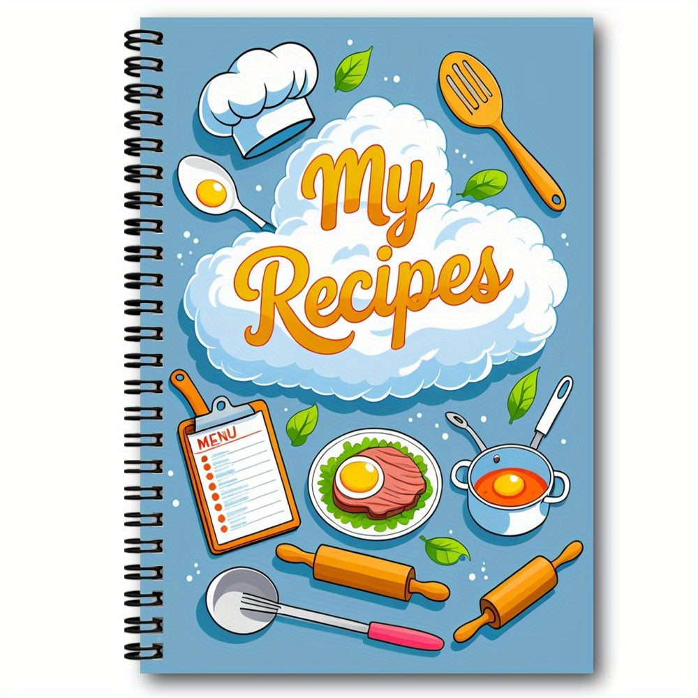 Spiral Recipe Notebook with Colorful Illustrations