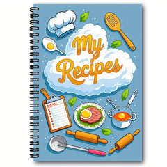 Spiral Recipe Notebook with Colorful Illustrations