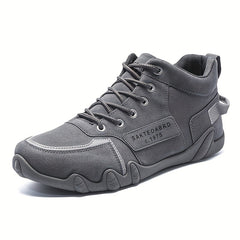 Men's Leather Lace Up Sneaker Soft Sole Shoes