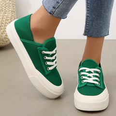 Leopard Canvas Shoes Lace up Casual Women's Shoes
