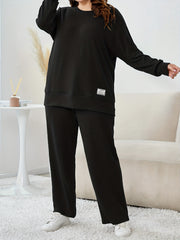  2 Piece Set Round Neck Top & Pants Outfits