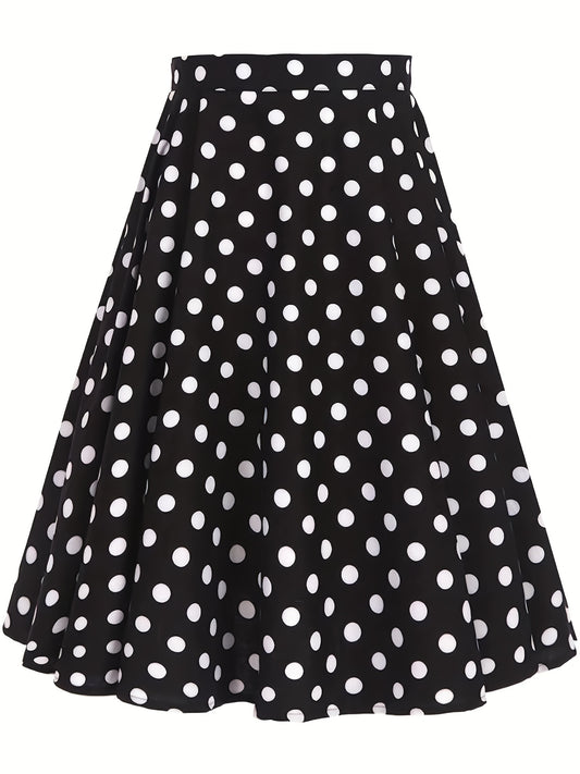  Polka Dot A-line Swing Skirt