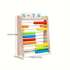 Wooden Math Calculation Rack Educational Toy Addition Subtraction Table Gift